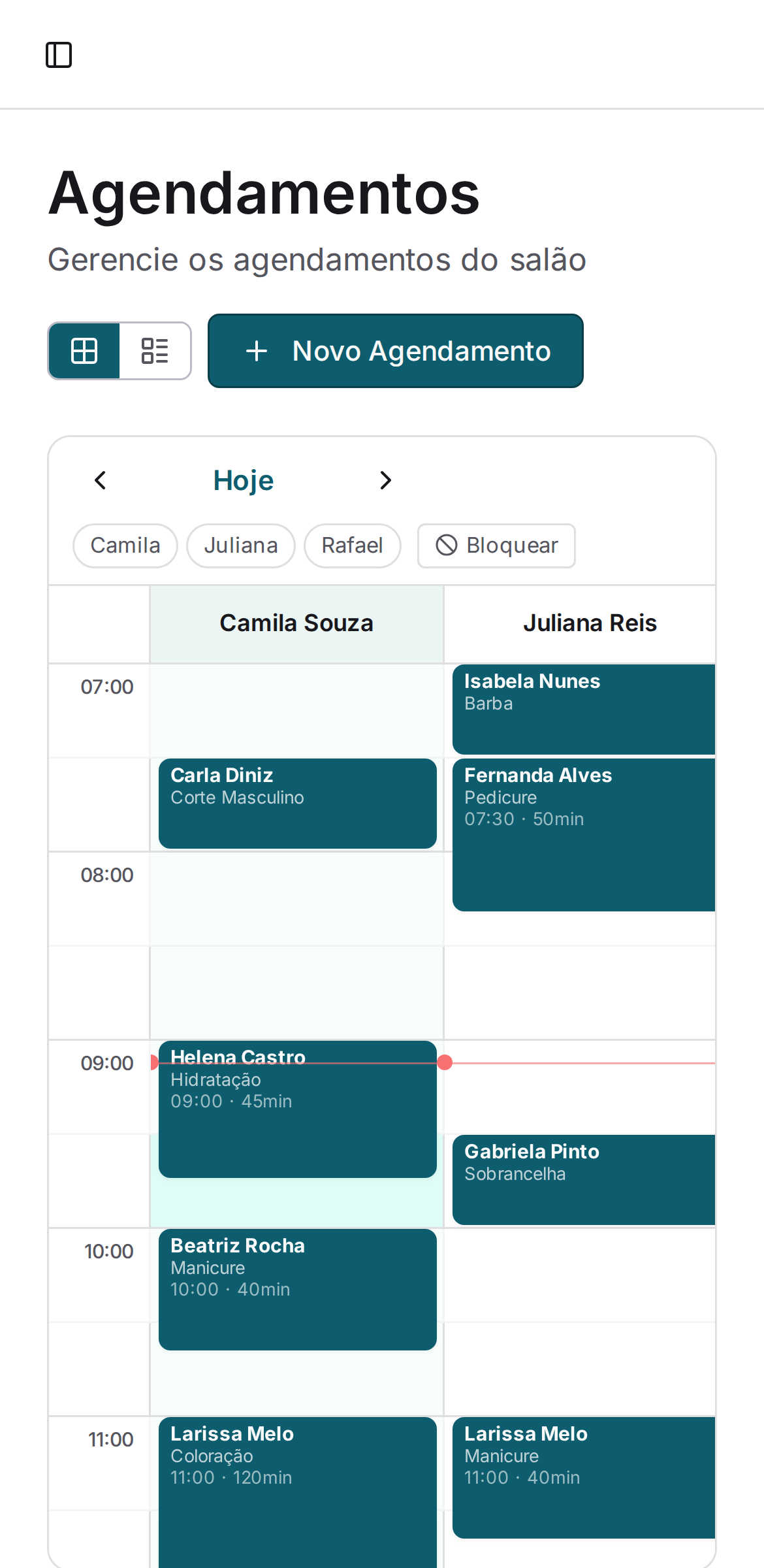 Agenda do Horário no celular