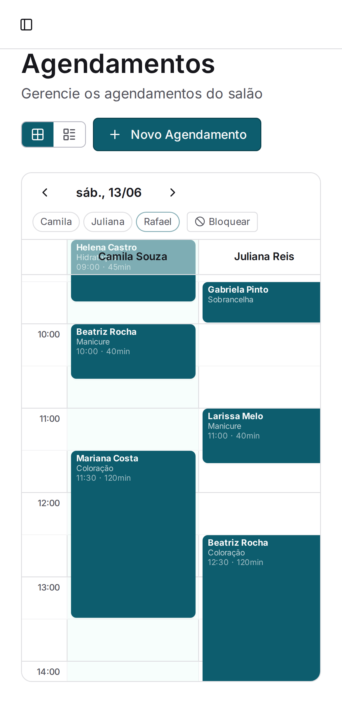Agenda do Horário no celular